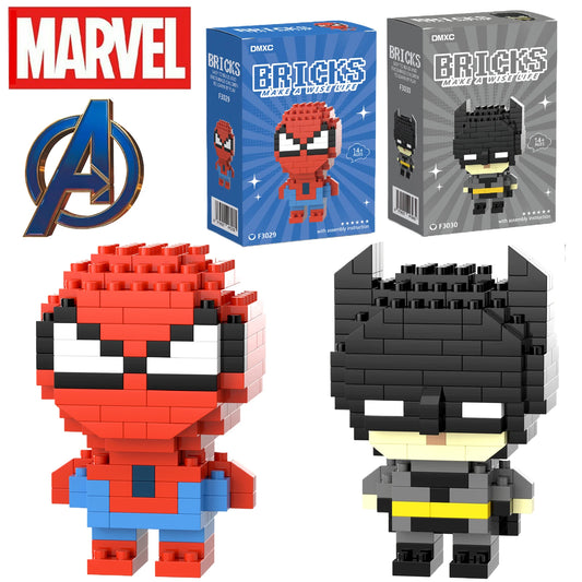 Quebra-Cabeça de Blocos Avengers, Spider-Man, Batman, Deadpool | BRICKS (140 a 230 peças)
