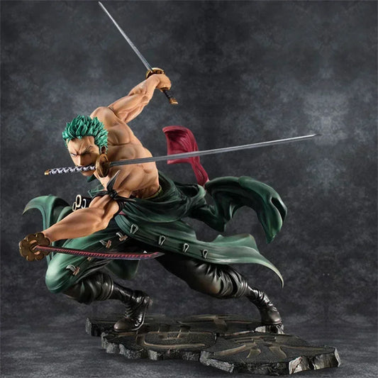 Action Figure One Piece Roronoa Zoro Três Lâminas 10cm