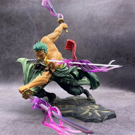 Action Figure One Piece Roronoa Zoro Três Lâminas 10cm