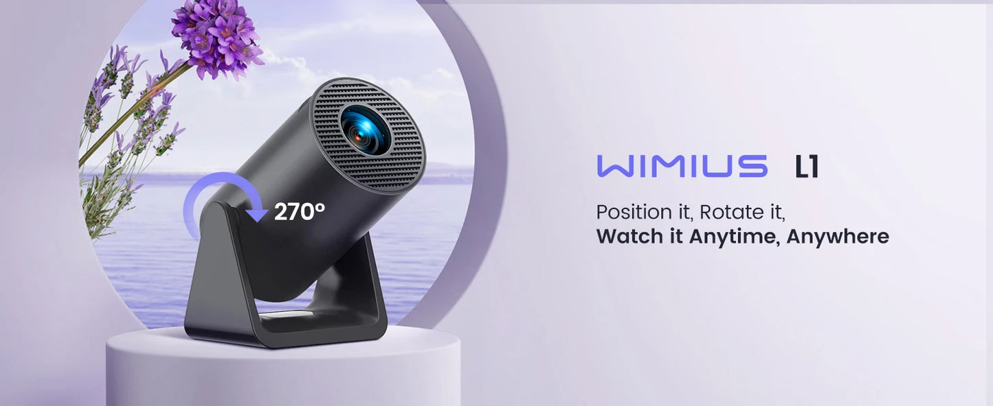 Wimius Projector FullHD 1080P 300 ANSI Android 11 Wifi Bluetooth Projetor Portátil