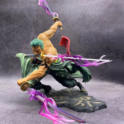 Action Figure One Piece Roronoa Zoro Três Lâminas 10cm